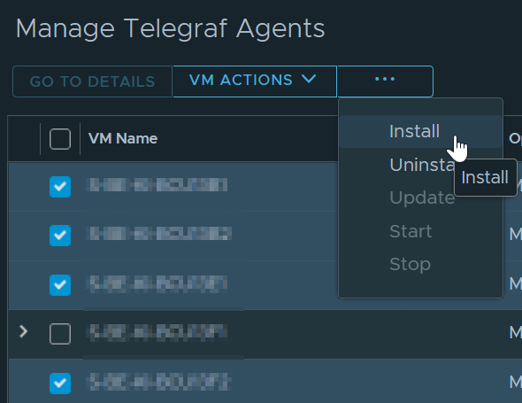 Install telegraf agent